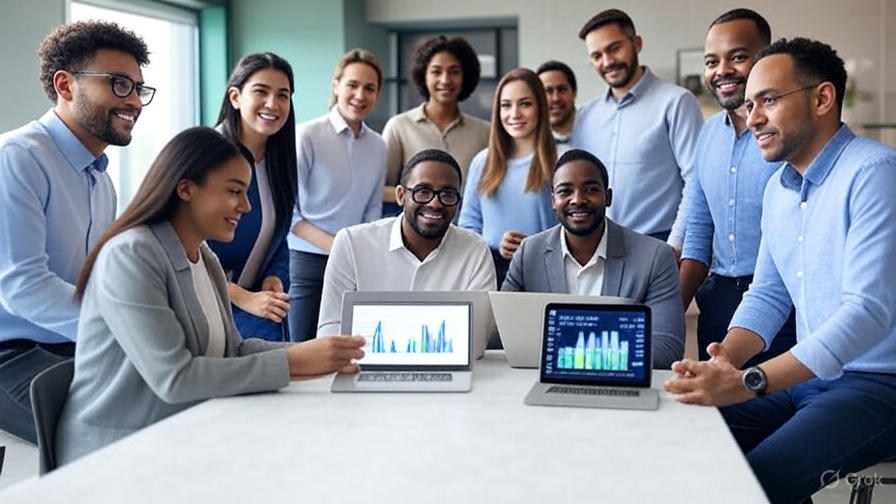 Professional team collaborating on financial data